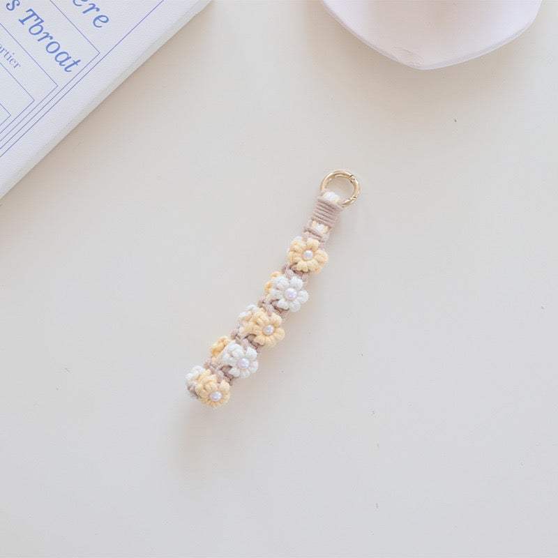 flower pearl macrame strap
