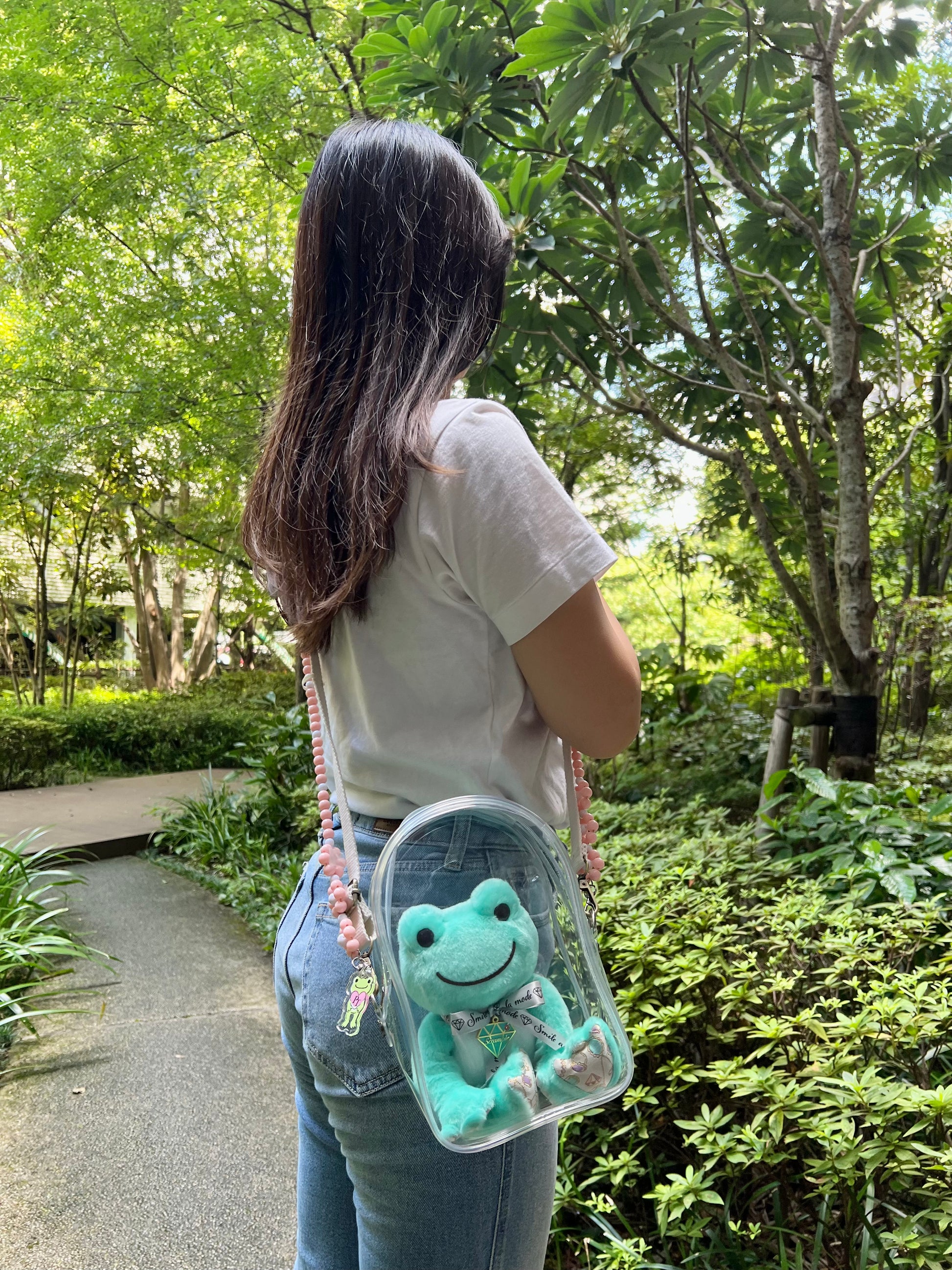 [Pickles the Frog] Plush bag & smartphone strap set